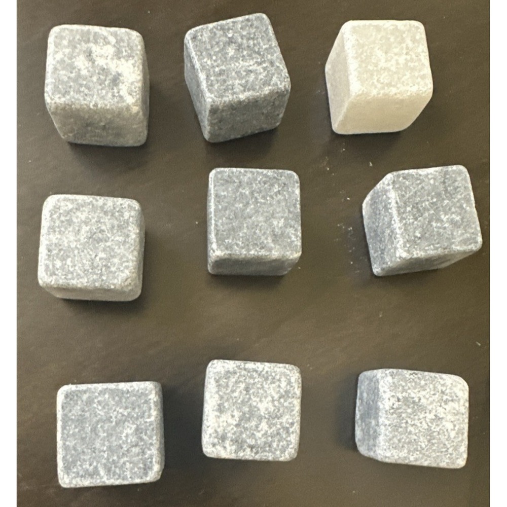 Viski Glacier Rocks Soapstone Whiskey Stones, Set of 9 w/Bag FHLB